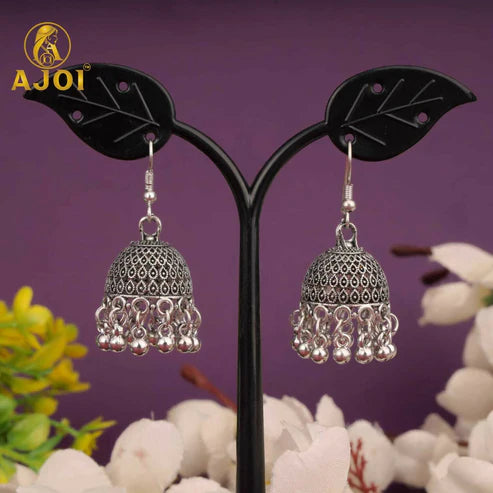 Oxidised Jhumka Earrings Set NVR-0065