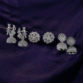 Antique Silver Jhumka Earrings Set NVR-0066
