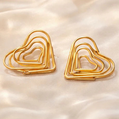 Gold Heart-Shaped Paper Clips NVR-0070