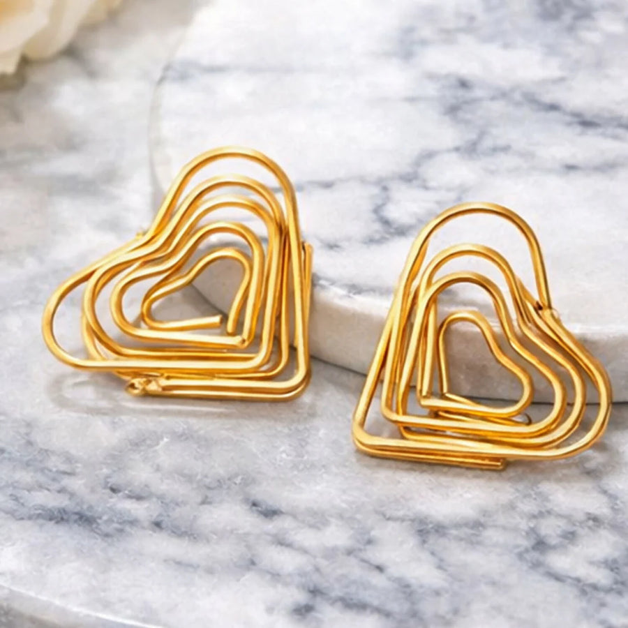 Gold Heart-Shaped Paper Clips NVR-0070