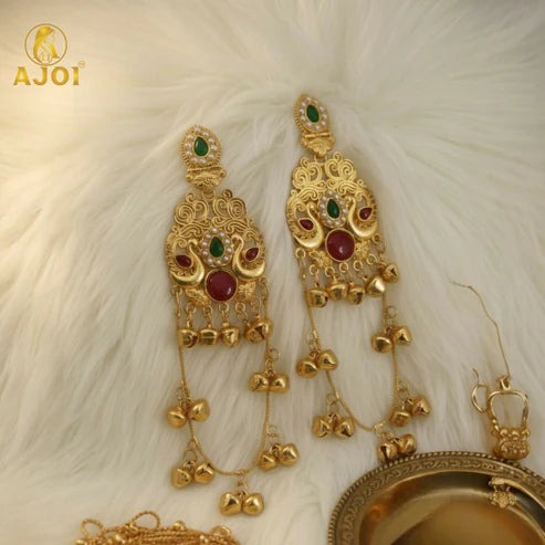 Traditional Gold-Plated Jhumka Earrings NVR-0080
