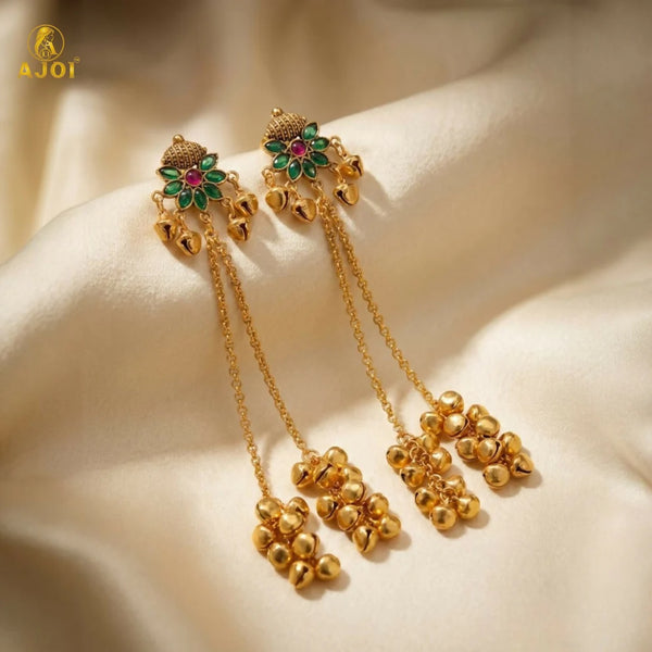 Traditional Gold Plated Jhumka Earrings NVR-0081
