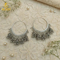 Traditional Silver Jhumka Earrings NVR-0083