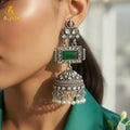 Antique Silver Jhumka Earrings NVR-0088