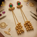 Traditional Gold-Plated Long Jhumka Earrings  NVR-0089