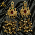 Traditional Gold Plated Chandbali Earrings NVR-0090