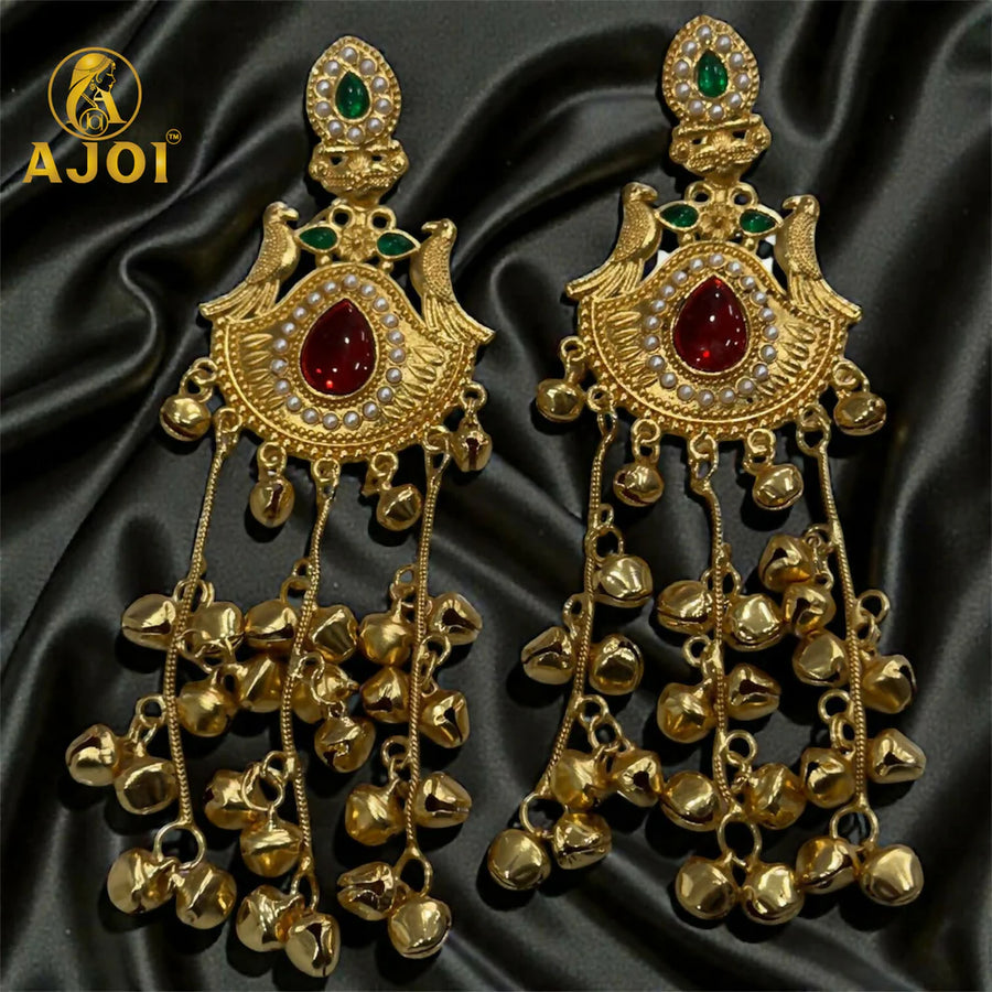Traditional Gold Plated Chandbali Earrings NVR-0090