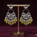 Silver and Yellow Mirror Earrings NVR-0092