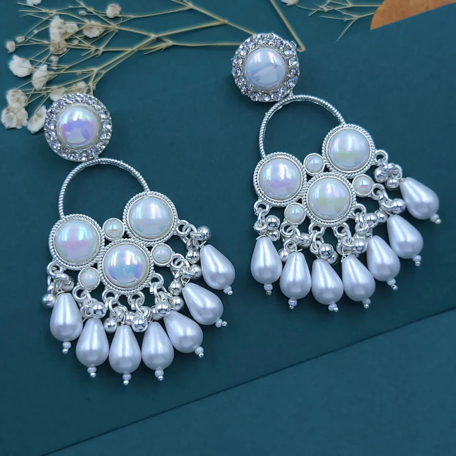 Elegant Pearl Drop Earrings NVR-0095