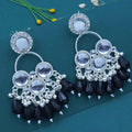 Silver Mirror Dangle Earrings NVR-0097