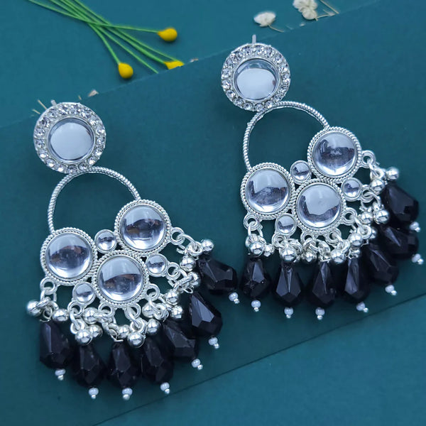 Silver Mirror Dangle Earrings NVR-0097