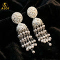 Silver Pearl Drop Earrings NVR-0098