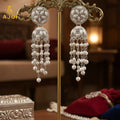 Silver Pearl Drop Earrings NVR-0098