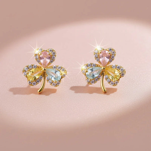 Clover Crystal Stud Earrings NVR-0100
