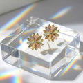 Floral Crystal Stud Earrings NVR-0101