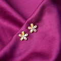 Floral Gemstone Stud Earrings NVR-0103