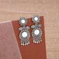 Antique Silver Mirror Earrings NVR-0105