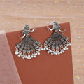 Dancer Shaped Oxidized Earrings NVR-0106