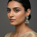 Oxidized Silver Jhumka Earrings NVR-0107