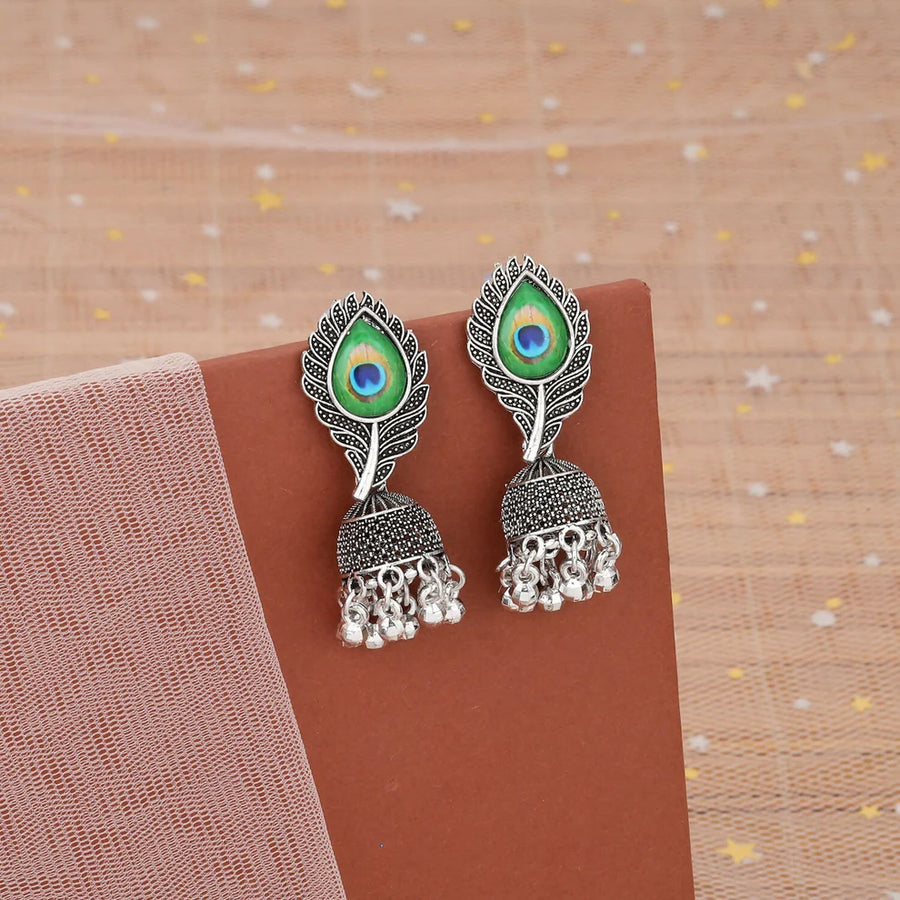 Peacock Feather Earrings NVR-0109