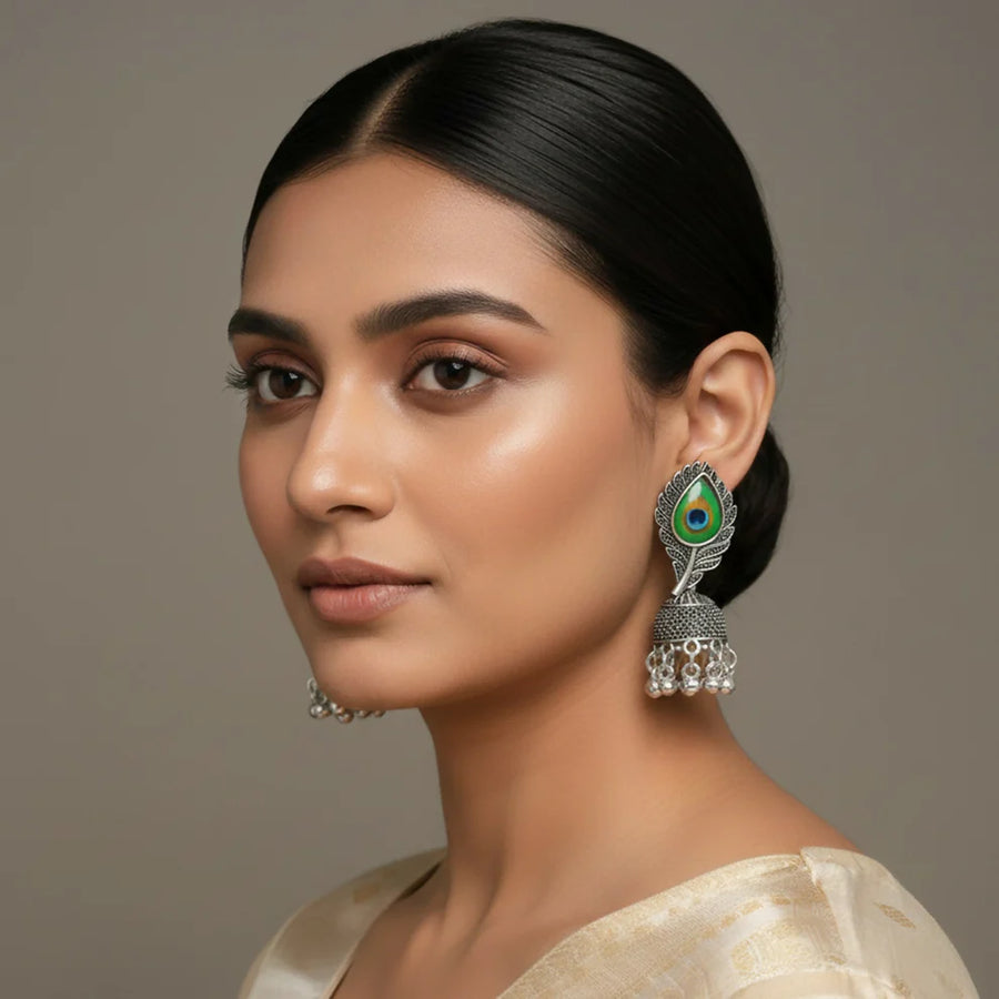 Peacock Feather Earrings NVR-0109