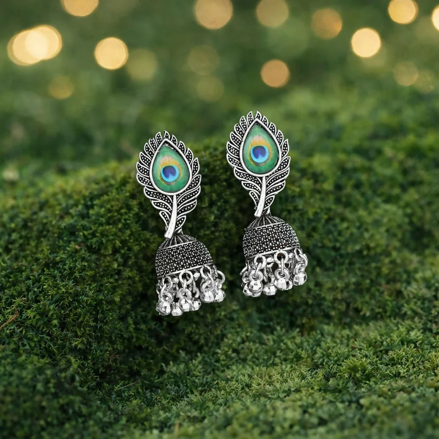 Peacock Feather Earrings NVR-0109