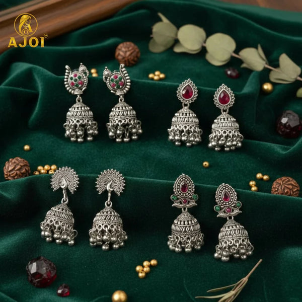 Oxidized Jhumka Earring Set NVR-0110