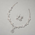 Silver Floral Jewelry Set NVR-0111