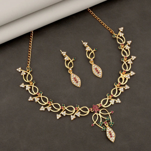 Elegant Gold-Plated Necklace Set NVR-0113