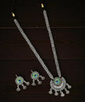 Peacock Motif Silver Necklace Set NVR-0116