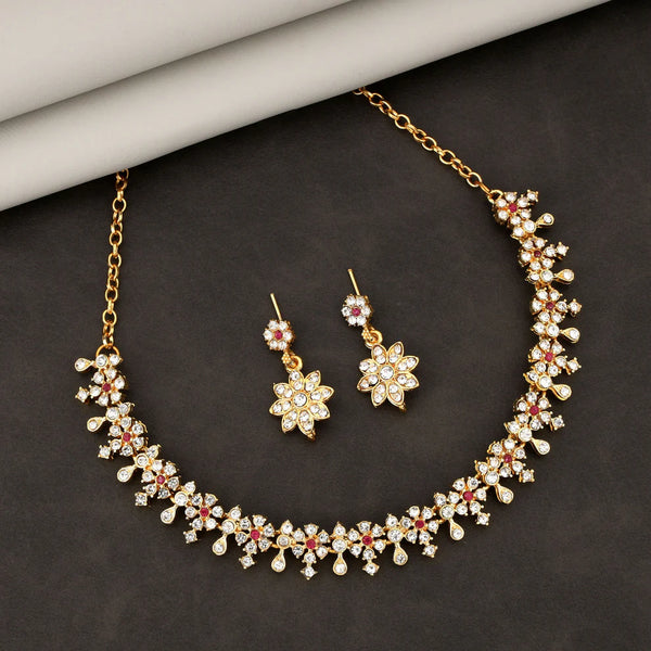 Floral Stone Necklace Set NVR-0117