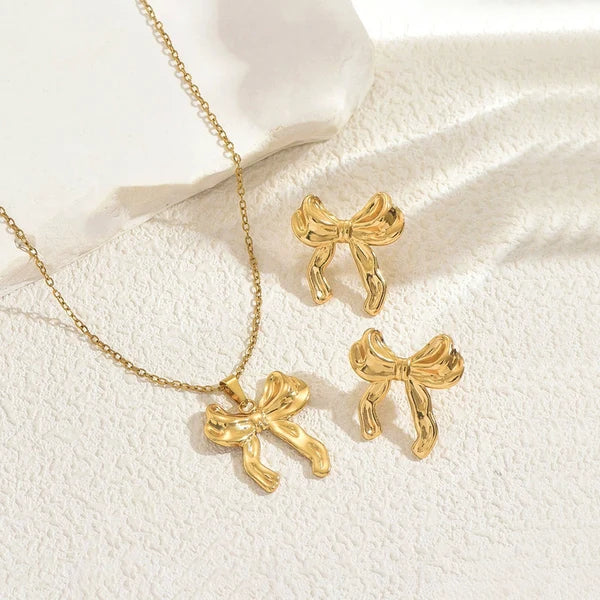 NAVIIRA Velvet Bow Jewellery Set