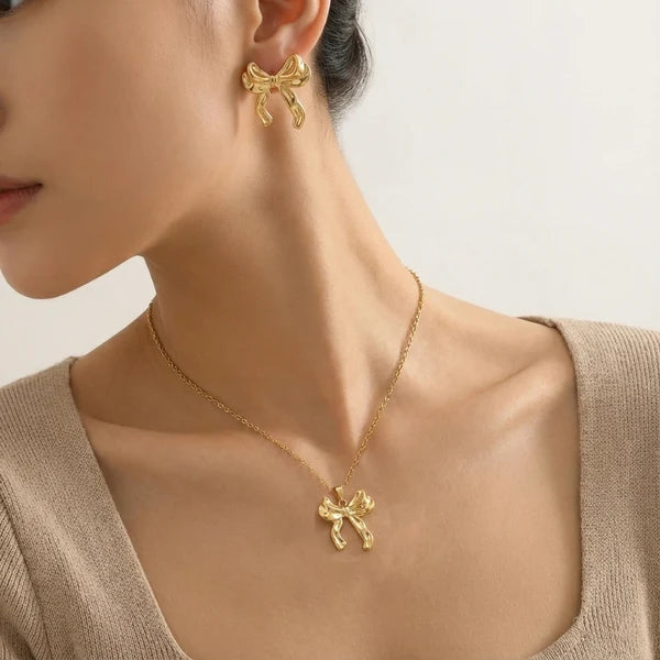 NAVIIRA Velvet Bow Jewellery Set
