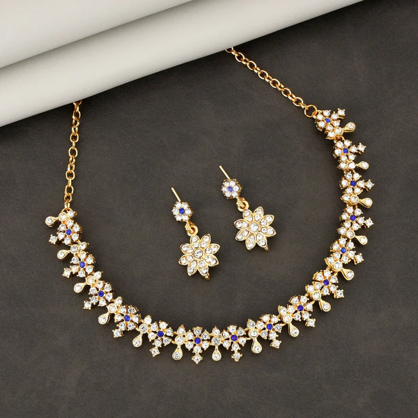 Floral Gold-Plated Necklace Set NVR-0121