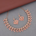 Pink Floral Necklace Set NVR-0125