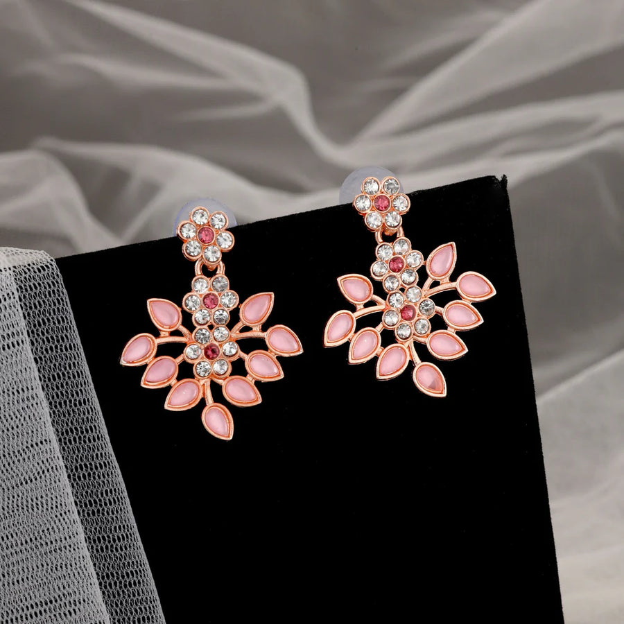 Pink Floral Necklace Set NVR-0125