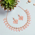Pink Floral Necklace Set NVR-0125