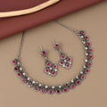 Antique Silver Necklace Set NVR-0128