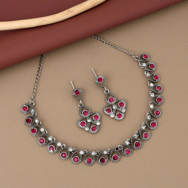 Antique Silver Necklace Set NVR-0128
