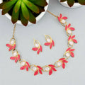 Floral Pearl Necklace Set NVR-0130