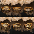Gold-Plated Adjustable Rings Set NVR-0136