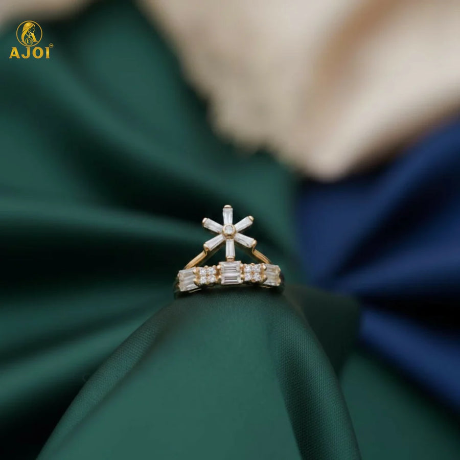 Elegant Gold Diamond Ring NVR-0138