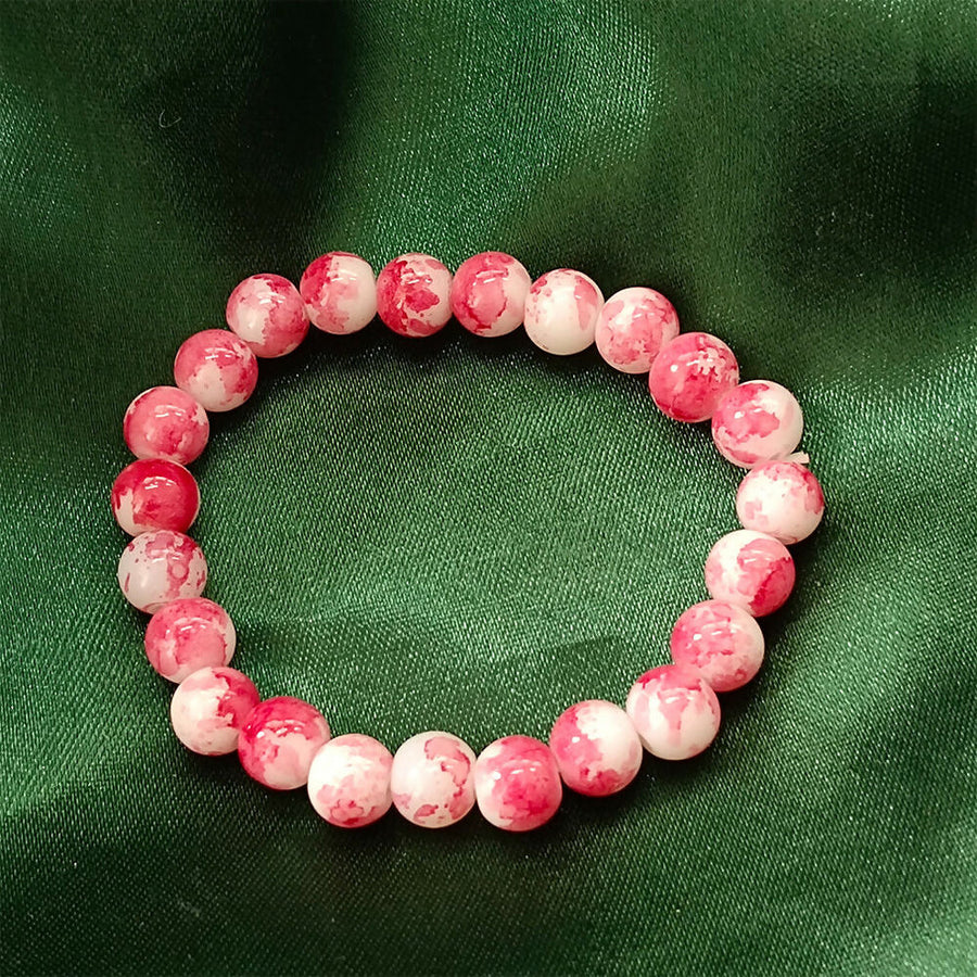 Pink Marble Bead Bracelet NVR-0147
