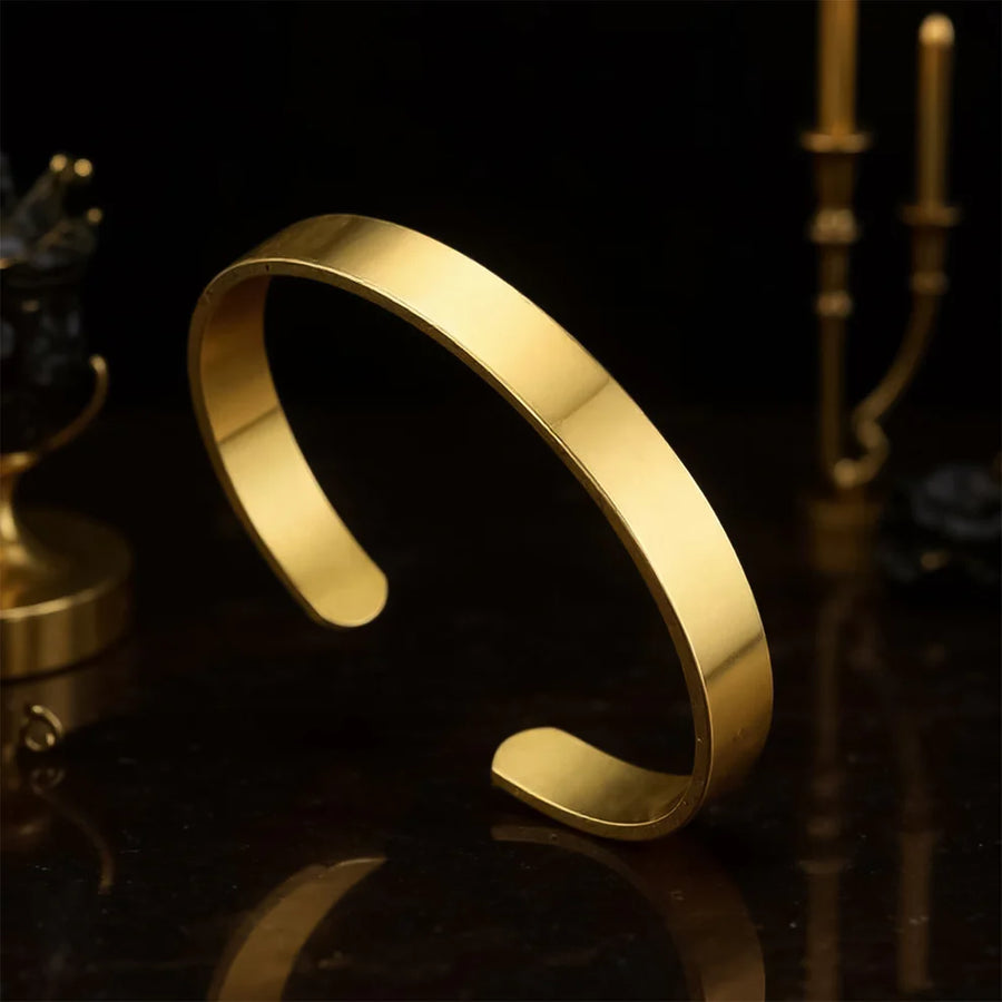 Minimalist Gold Plated Cuff Bracelet NVR-0150