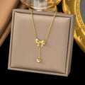 Bow & Heart Pendant Necklace NVR-0157