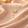 Bow & Heart Pendant Necklace NVR-0157