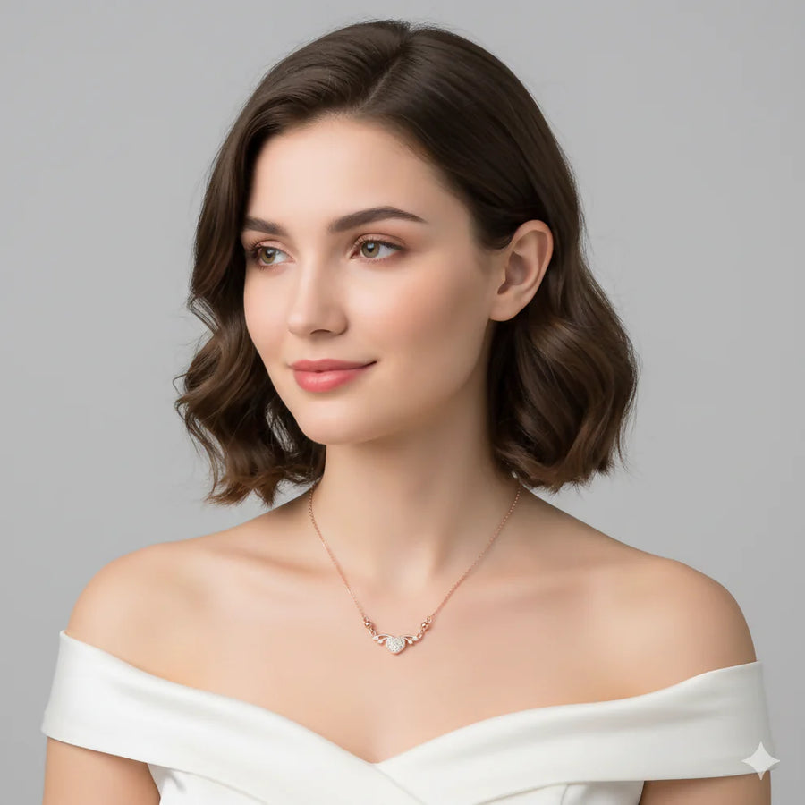 Rose Gold Plated Pendant Necklace NVR-0167