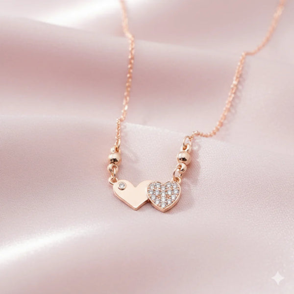 Double Heart Pendant Necklace NVR-0170