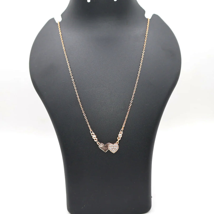 Double Heart Pendant Necklace NVR-0170