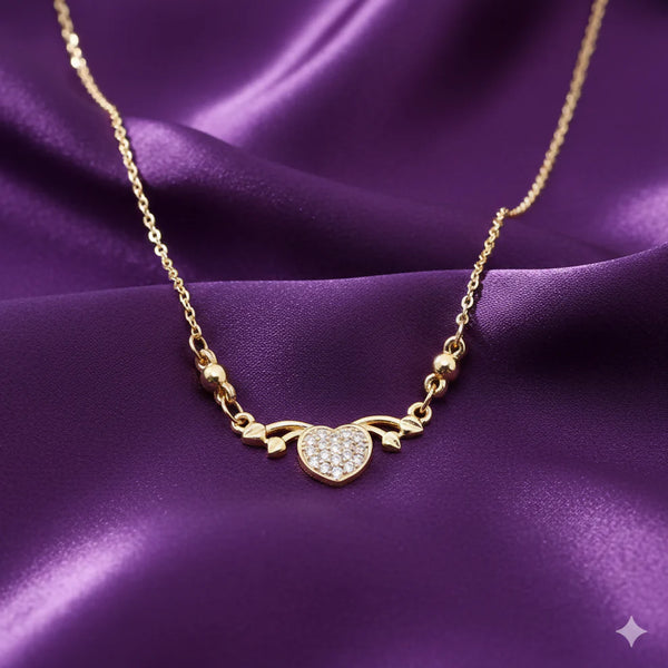 Gold Heart Pendant Necklace NVR-0172